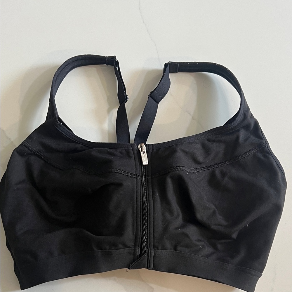 VSX Black Zipper Front underwire Sports Bra